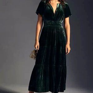 Anthropologie Somerset Maxi Velvet - Green